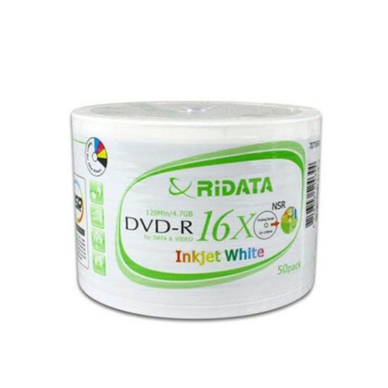RiDATA 4.7GB 8X DVD-R Inkjet Printable 50 Packs
