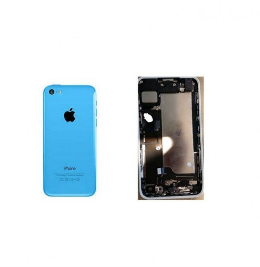 Apple iPhone 5C Blue Back Housing Frame Assembly with Attached Cables